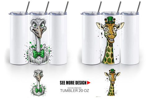 Tumbler St Paddys Animal Caricature Sublimation artnoy 