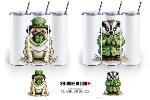 Tumbler St Paddys Lucky Animal Sublimation artnoy 