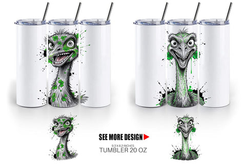 Tumbler St Paddys Zany Zoo Animals Sublimation artnoy 