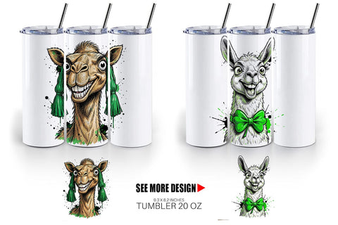 Tumbler St Paddys Zany Zoo Animals Sublimation artnoy 
