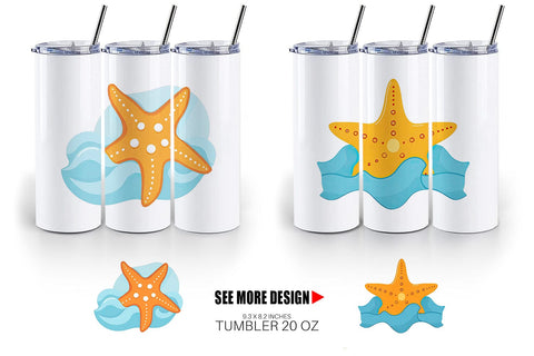 Tumbler Starfish Sublimation artnoy 