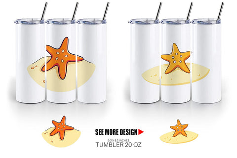 Tumbler Starfish Sublimation artnoy 