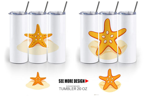 Tumbler Starfish Sublimation artnoy 
