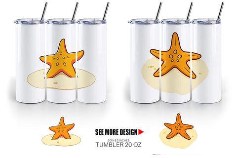 Tumbler Starfish Sublimation artnoy 