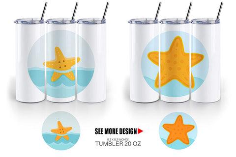 Tumbler Starfish Sublimation artnoy 