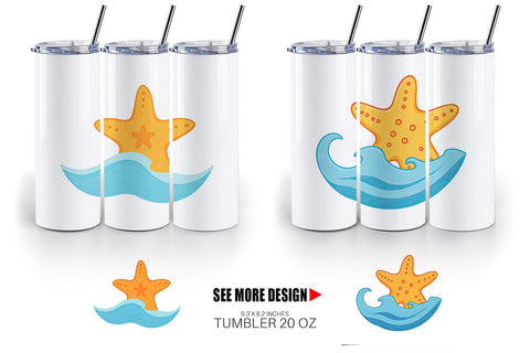 Tumbler Starfish Sublimation artnoy 