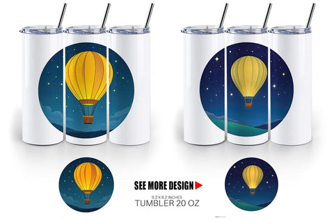 Tumbler Starry Hot Air Balloon Sublimation artnoy 