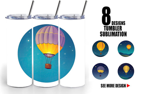 Tumbler Starry Hot Air Balloon Sublimation artnoy 