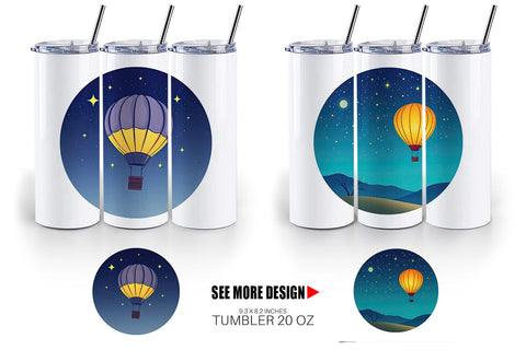 Tumbler Starry Hot Air Balloon Sublimation artnoy 