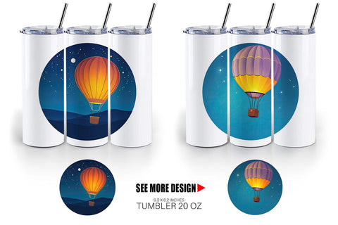 Tumbler Starry Hot Air Balloon Sublimation artnoy 