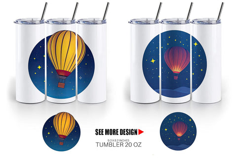 Tumbler Starry Hot Air Balloon Sublimation artnoy 