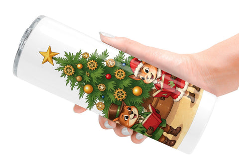 Tumbler Steampunk Christmas Animals Sublimation artnoy 