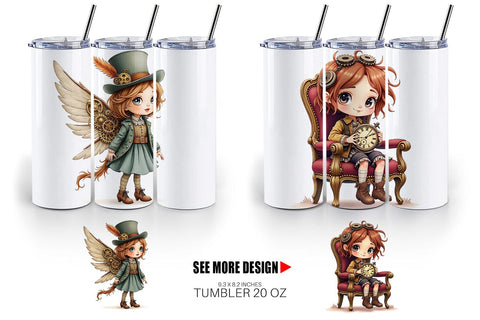 Tumbler Steampunk Dolls Sublimation artnoy 