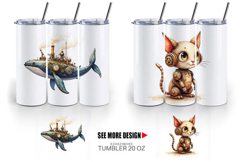 Tumbler Steampunk Menagerie Sublimation artnoy 