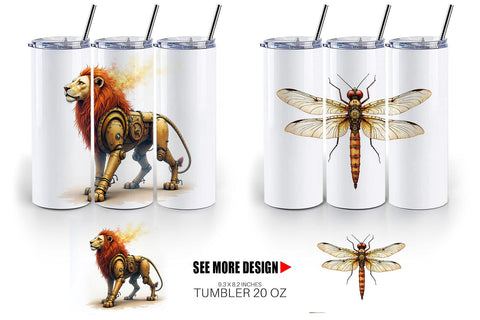 Tumbler Steampunk Menagerie Sublimation artnoy 