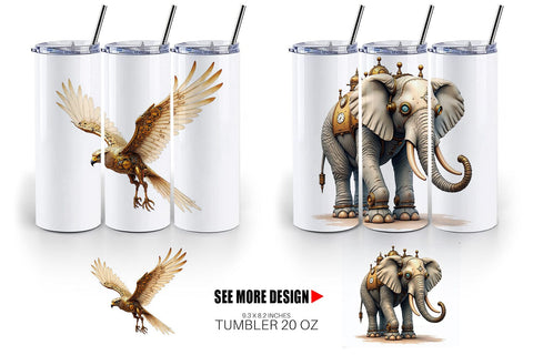 Tumbler Steampunk Menagerie Sublimation artnoy 