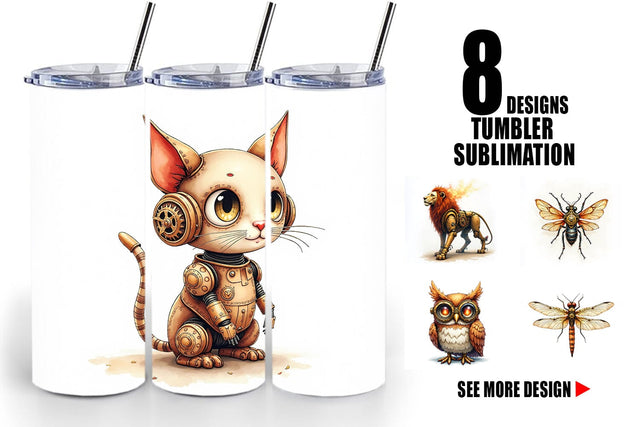 Tumbler Steampunk Menagerie Sublimation artnoy 