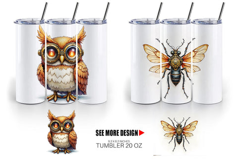 Tumbler Steampunk Menagerie Sublimation artnoy 