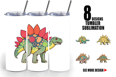 Tumbler Stegosaurus with Plates Sublimation artnoy 