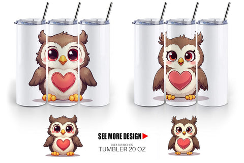 Tumbler Stitched Owl Poses Sublimation artnoy 