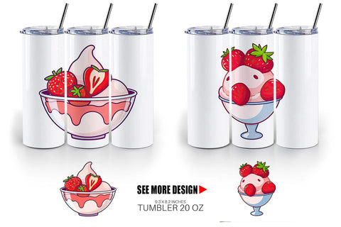 Tumbler Strawberry Scoop Sublimation artnoy 