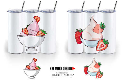 Tumbler Strawberry Scoop Sublimation artnoy 