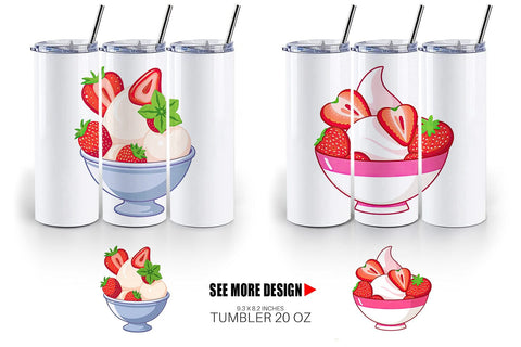 Tumbler Strawberry Scoop Sublimation artnoy 