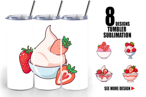 Tumbler Strawberry Scoop Sublimation artnoy 