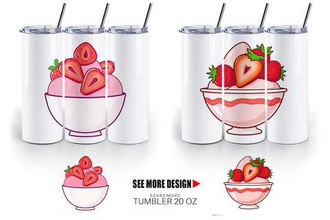 Tumbler Strawberry Scoop Sublimation artnoy 
