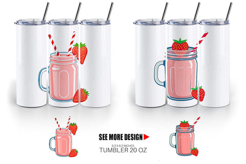 Tumbler Strawberry Smoothie Sublimation artnoy 
