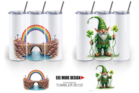 Tumbler Subconscious Shamrock Dreamy Surrealist St. Paddy's Sublimation artnoy 