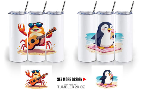 Tumbler Summer Animals Sublimation artnoy 