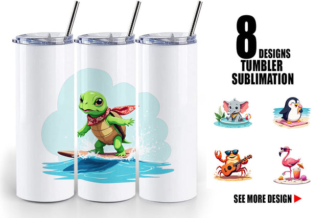 Tumbler Summer Animals Sublimation artnoy 