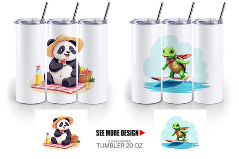 Tumbler Summer Animals Sublimation artnoy 