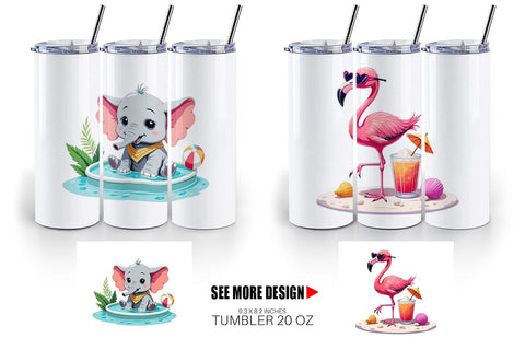 Tumbler Summer Animals Sublimation artnoy 