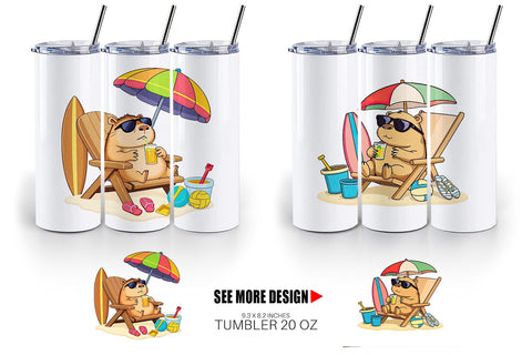 Tumbler Summer Capybara Sublimation artnoy 