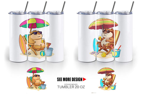 Tumbler Summer Capybara Sublimation artnoy 
