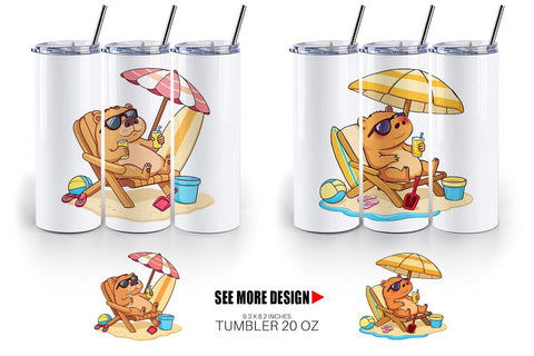 Tumbler Summer Capybara Sublimation artnoy 