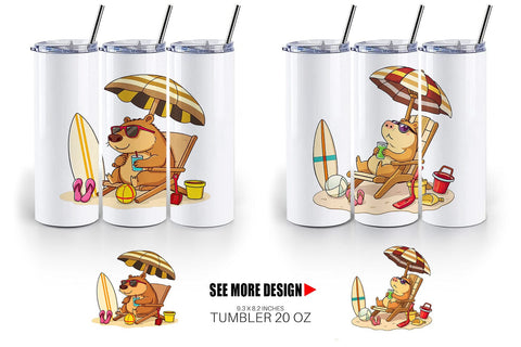 Tumbler Summer Capybara Sublimation artnoy 