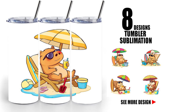 Tumbler Summer Capybara Sublimation artnoy 
