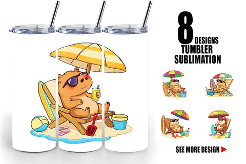 Tumbler Summer Capybara Sublimation artnoy 