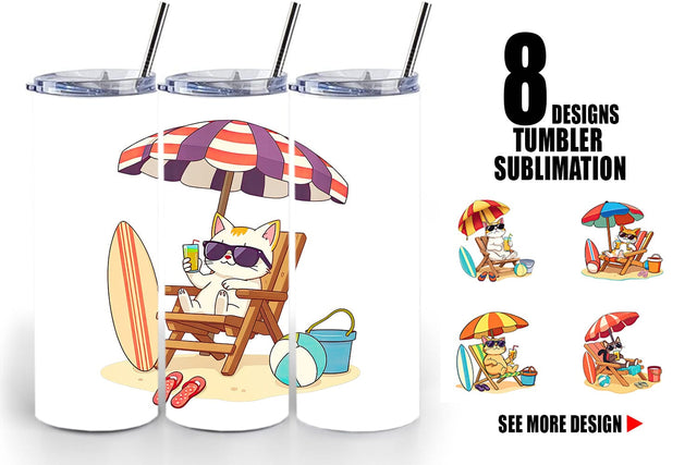 Tumbler Summer Cat Sublimation artnoy 