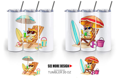 Tumbler Summer Cat Sublimation artnoy 