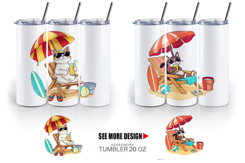 Tumbler Summer Cat Sublimation artnoy 