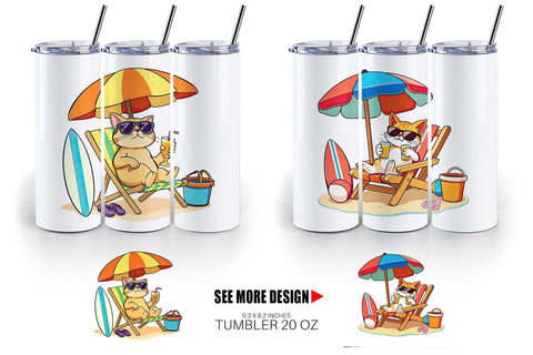 Tumbler Summer Cat Sublimation artnoy 