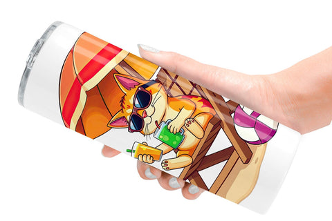 Tumbler Summer Cat Sublimation artnoy 