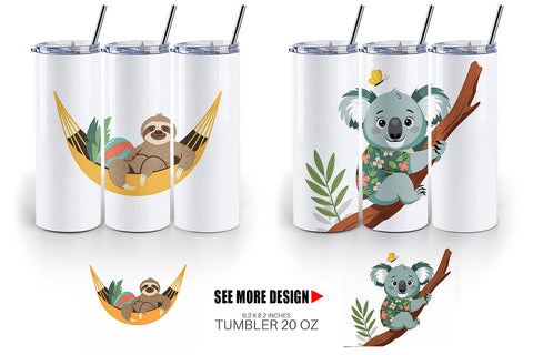 Tumbler Summer Day Animal Sublimation artnoy 