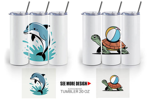 Tumbler Summer Day Animal Sublimation artnoy 