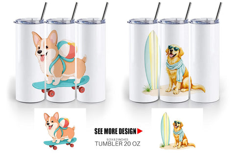 Tumbler Summer Dog Day Sublimation artnoy 