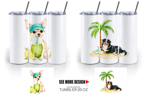 Tumbler Summer Dog Day Sublimation artnoy 